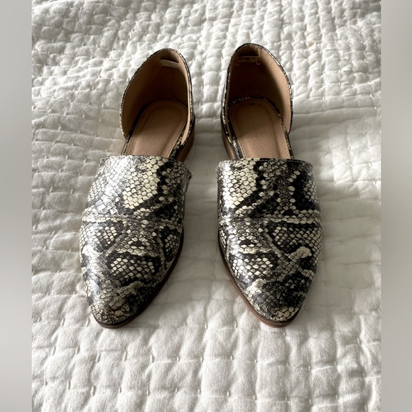 Catherine Malandrino Alaney Snakeskin Print D'orsay Flats Size 7 - Picture 2 of 6